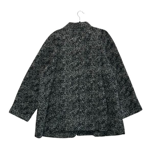 Talbots Tweed Button Front Jacket NWT Women's Sz 3X Black Gray Wool Timeless - Picture 2 of 6
